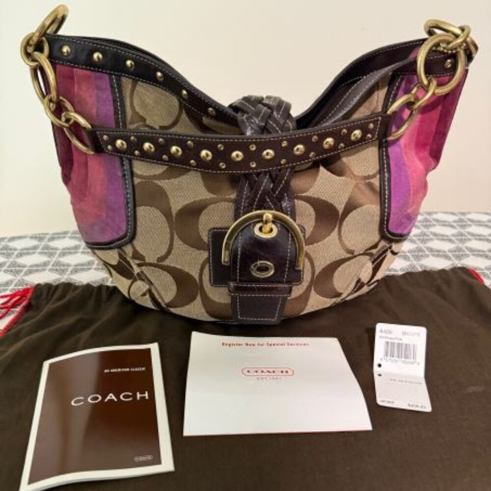 Vintage Coach Soho Signature Stud Hobo